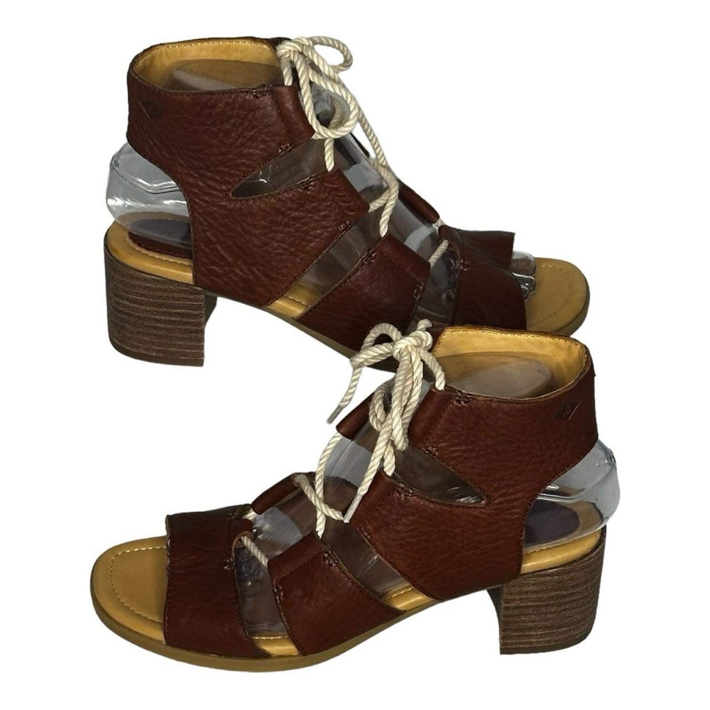Women’s SPERRY TOP-SIDER Vivienne Lia Tan Leather Sandals Lace Up 7M